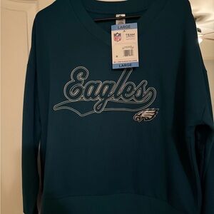NFL Eagles Women's Crew Neck Sweater - Teal